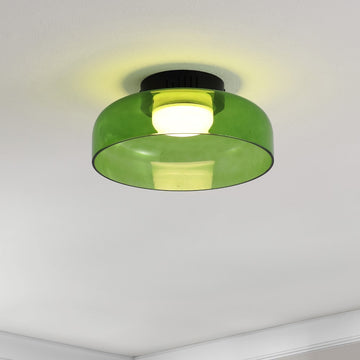 Kalmar 12" Modern Minimalist Iron/Glass Dimmable Integrated LED Flush Mount